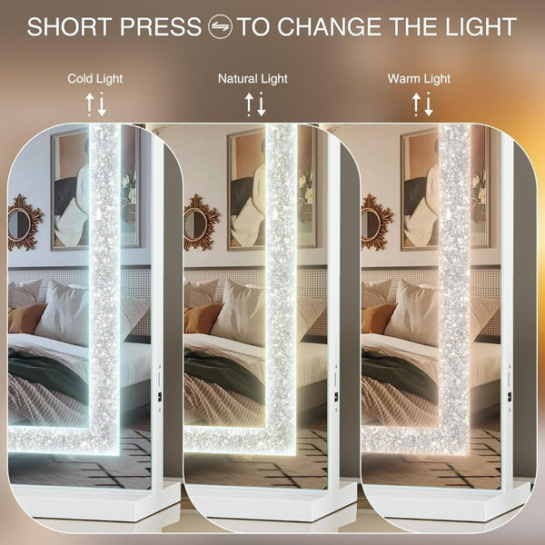 English Elm Vanity Mirror With Lights - 31.5" X 22.8" Hd Makeup Mirror, 3 Color Modes, 10X Magnification & Usb Charging W3660P373025-GIGA