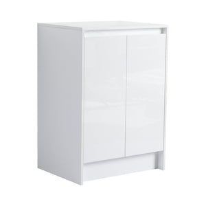 English Elm 72" Modular Freestanding Cabinet Glossy White Plywood Soft Close Bathroom Storage W999S00522