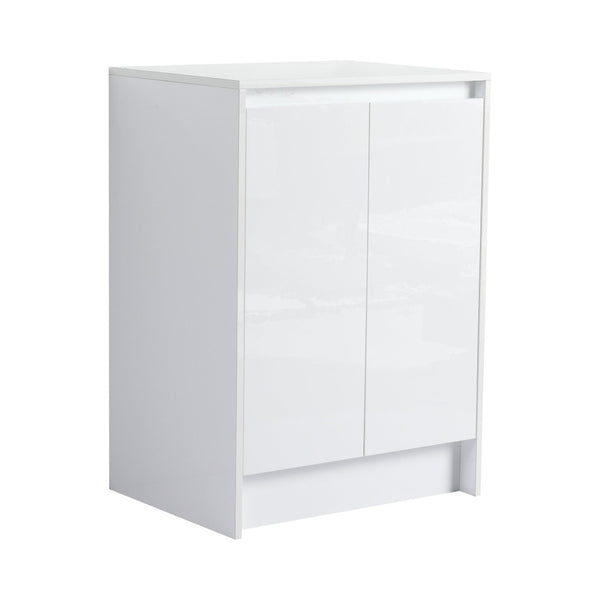 English Elm 72" Modular Freestanding Cabinet Glossy White Plywood Soft Close Bathroom Storage W999S00522