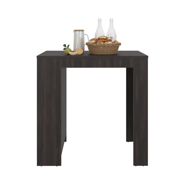 English Elm Lacour Open Shelf Kitchen Island Prep Station with Three Tier Melamine Storage Dark Walnut B097P474295