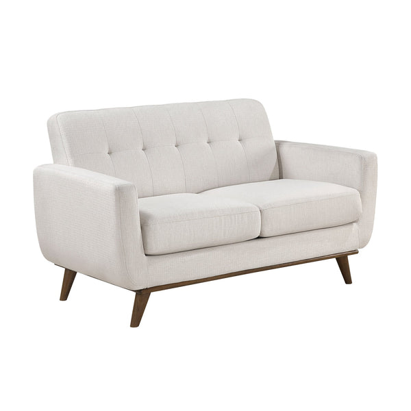 English Elm Contemporary Tufted Beige Loveseat with Removable Covers Pocket Coil Foam Solid Wood Legs 62" B011P379438