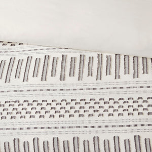 JLA Home INK+IVY - Cotton Ivory & Charcoal Jacquard Comforter Mini Set — Breathable 100% Cotton, OEKO-TEX, Farmhouse Texture II10-1038