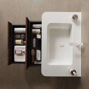 English Elm 30" Glossy White Ceramic Undermount Bathroom Basin with Overflow and Seamless Bowl W2615P281687