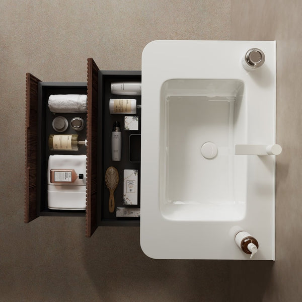English Elm 30" Glossy White Ceramic Undermount Bathroom Basin with Overflow and Seamless Bowl W2615P281687