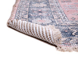 Sams International Abacasa Tala Handmade Jute, Polyester, Cotton Southwestern  Rug Blue, Natural, Coral, Ivory 5' x 8'