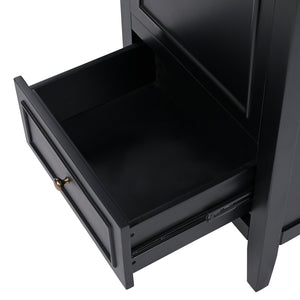 English Elm 20" Bathroom Vanity with Sink and Ceramic Top, Modern Freestanding Cabinet with Drawer & Shelf Storage, Adjustable Feet for Stability and 200lb Capacity Black N725P192821B
