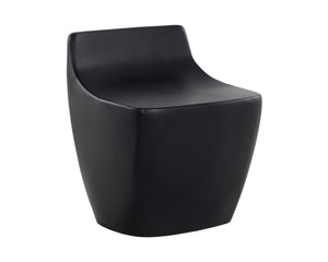 Sunpan Ledger Stool - Contemporary Sculpted Design in Sealed Concrete for Indoor and Covered Outdoor Spaces Black