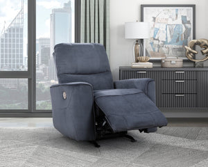 English Elm Modern Artem Power Rocker Recliner Velvet Upholstery with Gentle Rocking, Motorized Comfort and Style Dark Gray 35.5 L x 30 W x 26.5 H B011P204079