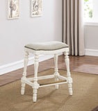 Comfort Pointe Hampton Saddle Seat Counter Stool Beige seat / White base