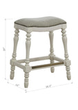 Comfort Pointe Hampton Saddle Seat Counter Stool Beige seat / White base