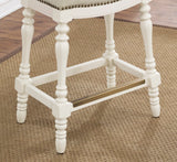 Comfort Pointe Hampton Saddle Seat Counter Stool Beige seat / White base