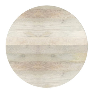 English Elm Elmbrook Solid Mango Wood Drum Side Table Whitewash Finish Vertical Panel Detail B136P419860