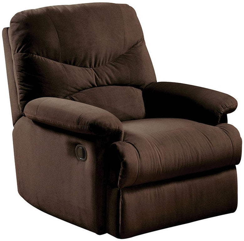 Homeroots 35" Chocolate Microfiber Recliner   320535