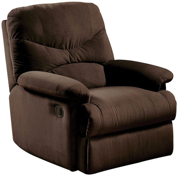 Homeroots 35" Chocolate Microfiber Recliner   320535
