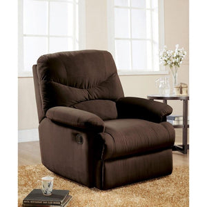 Homeroots 35" Chocolate Microfiber Recliner   320535