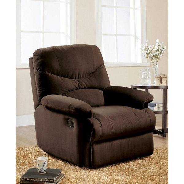 Homeroots 35" Chocolate Microfiber Recliner   320535