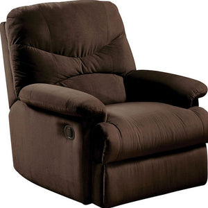 Homeroots 35" Chocolate Microfiber Recliner   320535