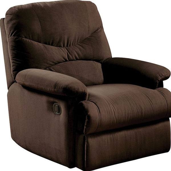 Homeroots 35" Chocolate Microfiber Recliner   320535