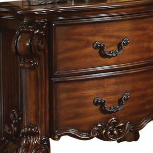 Homeroots 30" Chestnut Two Drawers Solid Wood Nightstand   320546