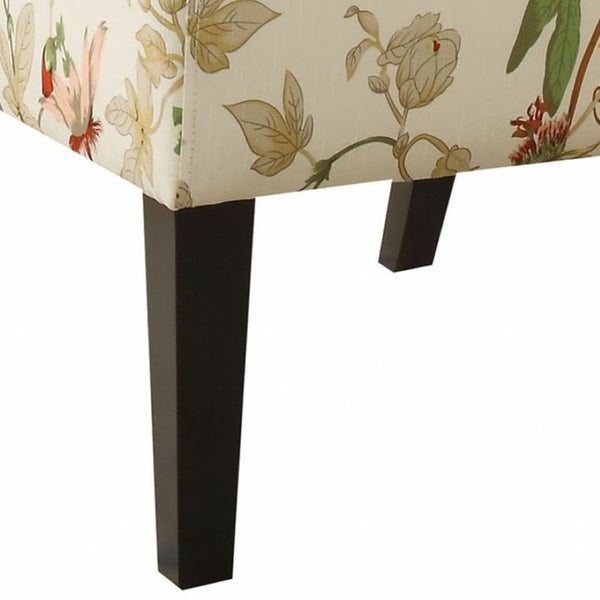 HomeRoots 23" Beige and Brown Fabric Floral Side Chair - Elegant Accent Seating for Living Rooms & Offices 320548