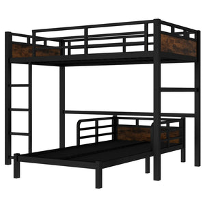 English Elm Twin Xl Solid Pine Loft Bed with Built-in Led Lighting and Storage Shelves W1580S00442