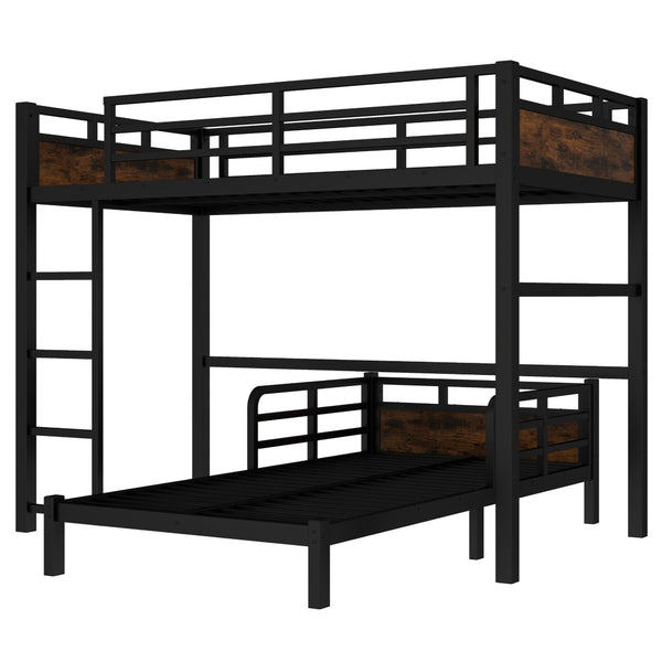 English Elm Twin Xl Solid Pine Loft Bed with Built-in Led Lighting and Storage Shelves W1580S00442