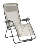 Zero Gravity Outdoor Chair - Ergonomic Beige & Gray Lounge for Ultimate Relaxation Experience