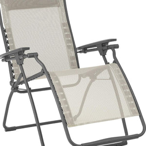HomeRoots 28" Zero Gravity Chair - Stylish Beige and Gray Outdoor Lounge with Ergonomic Comfort and Durability Seigle 320590