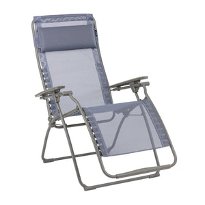HomeRoots 28" Zero Gravity Chair - Stylish Beige and Gray Outdoor Lounge with Ergonomic Comfort and Durability Ocean 320591