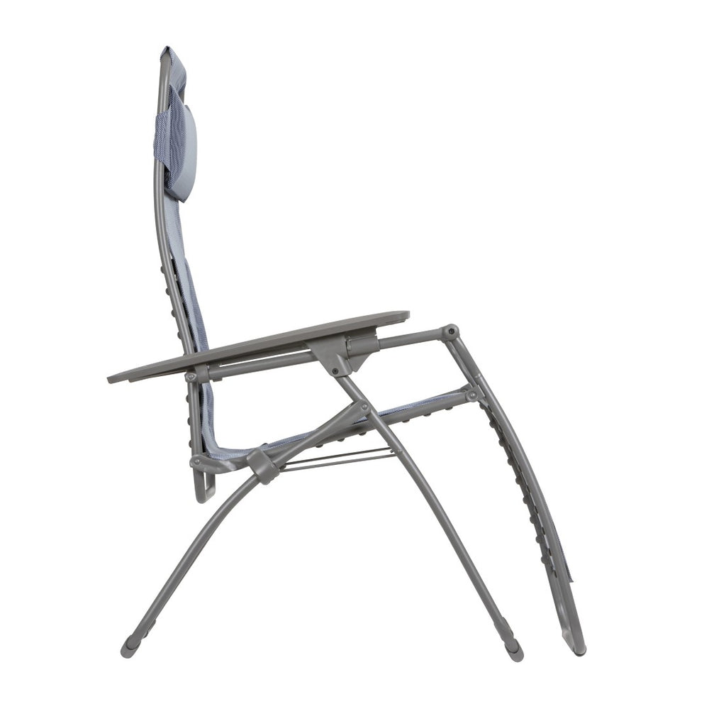 HomeRoots 28" Zero Gravity Chair - Stylish Beige and Gray Outdoor Lounge with Ergonomic Comfort and Durability Ocean 320591