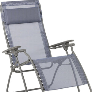 HomeRoots 28" Zero Gravity Chair - Stylish Beige and Gray Outdoor Lounge with Ergonomic Comfort and Durability Ocean 320591