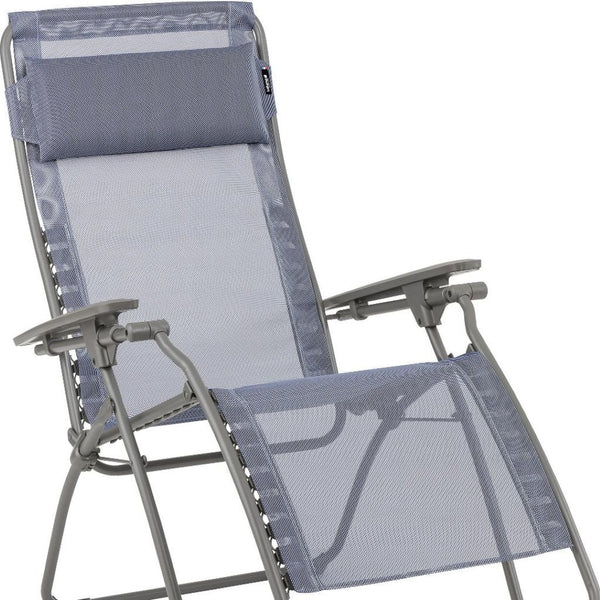 HomeRoots 28" Zero Gravity Chair - Stylish Beige and Gray Outdoor Lounge with Ergonomic Comfort and Durability Ocean 320591