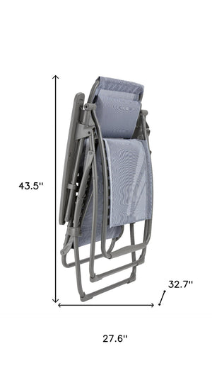 HomeRoots 28" Zero Gravity Chair - Stylish Beige and Gray Outdoor Lounge with Ergonomic Comfort and Durability Ocean 320591