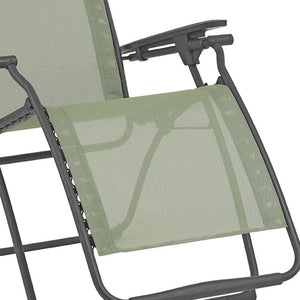 HomeRoots 28" Zero Gravity Chair - Stylish Beige and Gray Outdoor Lounge with Ergonomic Comfort and Durability Moss 320593