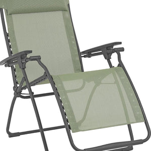 HomeRoots 28" Zero Gravity Chair - Stylish Beige and Gray Outdoor Lounge with Ergonomic Comfort and Durability Moss 320593