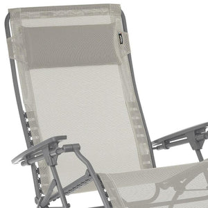 HomeRoots 30" Light Gray Zero Gravity Chair with Chrome Steel Frame - Ultimate Comfort for Outdoor Relaxation Seigle 320598