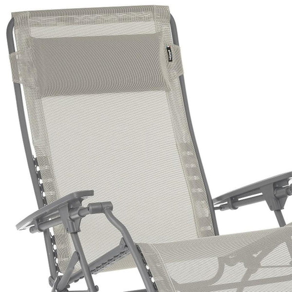 HomeRoots 30" Light Gray Zero Gravity Chair with Chrome Steel Frame - Ultimate Comfort for Outdoor Relaxation Seigle 320598