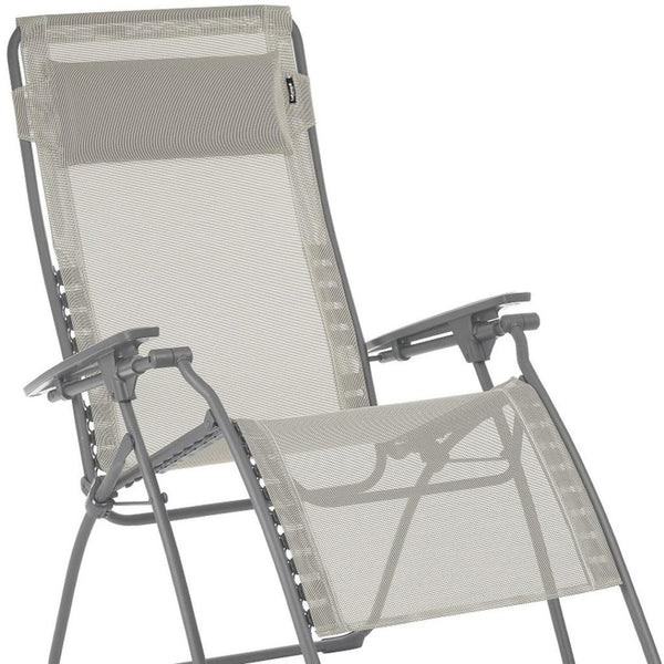 HomeRoots 30" Light Gray Zero Gravity Chair with Chrome Steel Frame - Ultimate Comfort for Outdoor Relaxation Seigle 320598