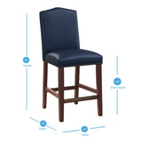 Comfort Pointe Carteret Navy Faux Leather Counter Stool Navy Blue Faux Leather / Espresso base