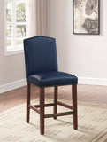 Comfort Pointe Carteret Navy Faux Leather Counter Stool Navy Blue Faux Leather / Espresso base