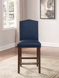 Comfort Pointe Carteret Navy Faux Leather Counter Stool Navy Blue Faux Leather / Espresso base