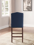 Comfort Pointe Carteret Navy Faux Leather Counter Stool Navy Blue Faux Leather / Espresso base