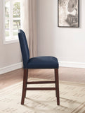 Comfort Pointe Carteret Navy Faux Leather Counter Stool Navy Blue Faux Leather / Espresso base