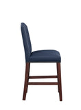 Comfort Pointe Carteret Navy Faux Leather Counter Stool Navy Blue Faux Leather / Espresso base