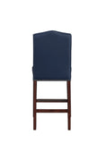 Comfort Pointe Carteret Navy Faux Leather Counter Stool Navy Blue Faux Leather / Espresso base