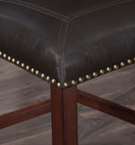 Comfort Pointe Carteret Brown Faux Leather Counter Stool  Brown Fuax Leather / Espresso base