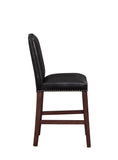 Comfort Pointe Carteret Brown Faux Leather Counter Stool  Brown Fuax Leather / Espresso base