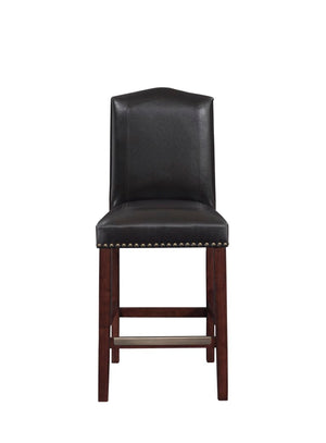 Comfort Pointe Carteret Brown Faux Leather Counter Stool  Brown Fuax Leather / Espresso base