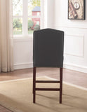 Comfort Pointe Carteret Gray Faux Leather Counter Stool Gray Faux Leather / Espresso base