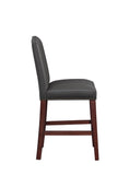 Comfort Pointe Carteret Gray Faux Leather Counter Stool Gray Faux Leather / Espresso base